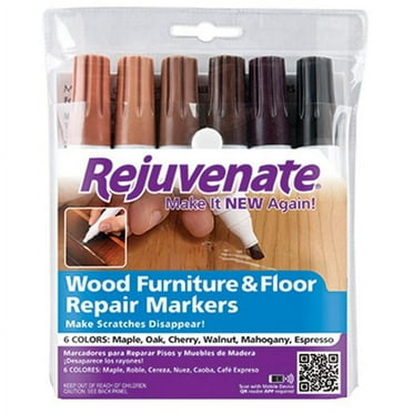Rejuvenate RJ6WM Wood Furniture & Floor Repair Markers, 6 Assorted Tones - Quantity 1