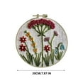 thumbnail image 3 of Beginner Embroidery Flower Kit with Hoop Fabric Thread for DIY Hand Craft - 30x30cm Complete Material Package Stress Relief Gift, 3 of 3
