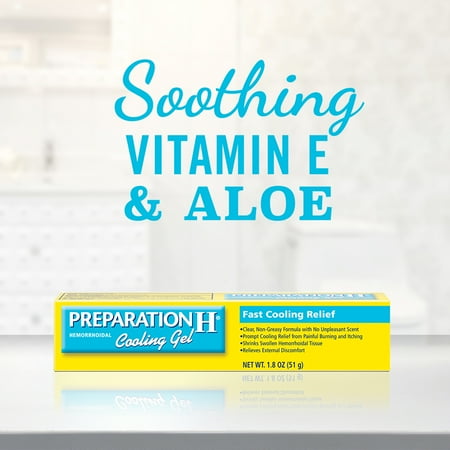 Preparation H Hemorrhoid Symptom Treatment Cooling Gel (0.9 Ounce), Fast Discomfort Relief with Vitamin E and Aloe, Tube