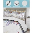 thumbnail image 4 of Watercolor Floral Twin Size Down Alternative Comforter,Lightweight Comforter Quilt Bedding Set with Pillow Shams Spring Daisy Sunflowers Wisteria Hummingbird Bed Comforter Duvet Insert 68"x86", 4 of 7