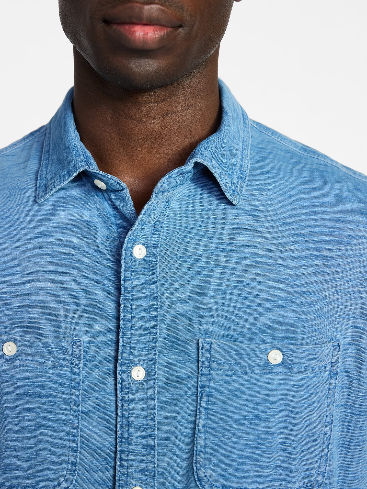 George Men's and Big Men's Knit Button-up Shirt with Short Sleeves, Sizes S-5XL