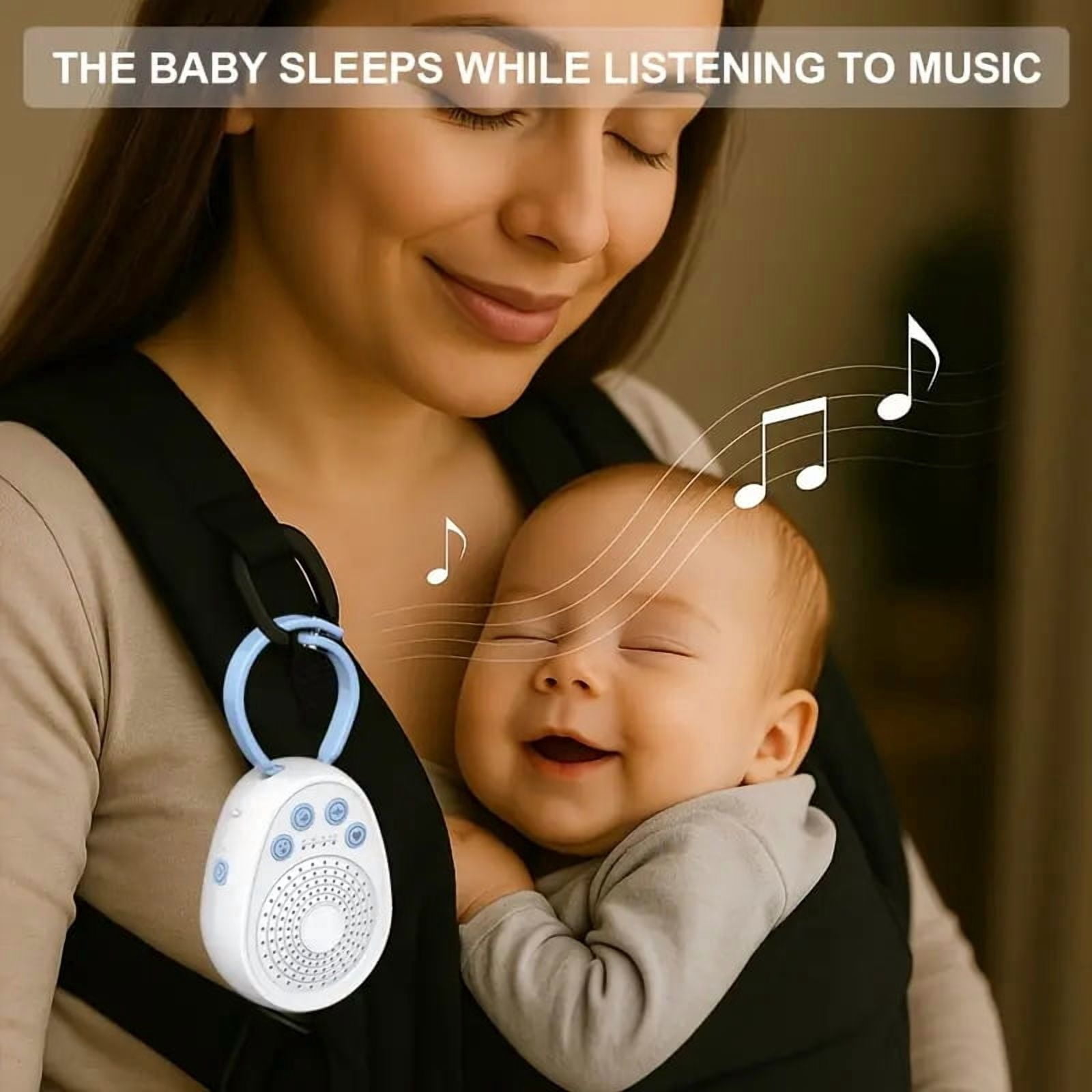 White Noise Machine for Baby Sleep with 20 Soothing Tracks, 4 Sound Types, Portable Sleep Aid for Infants, Rechargeable Battery, 30/60/90min Timer, Child Lock, Volume Memory for Travel Use