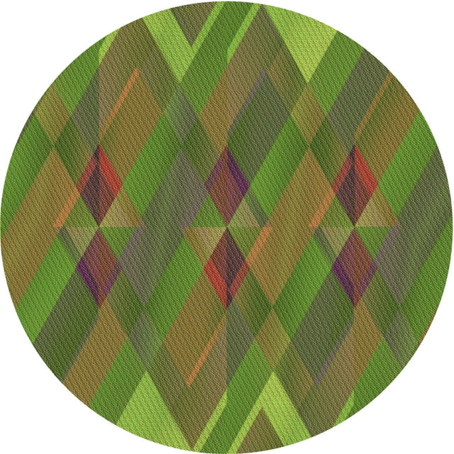 Ahgly Company Machine Washable Indoor Square Transitional Antique Bronze Green Area Rugs, 3' Square