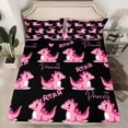 thumbnail image 2 of Homewish Kawaii Dinosaur Twin Sheet Sets 3pcs for Kids Children,Dreamy Princess Twin Fitted Sheet Microfiber,Cartoon Pink Dino Breathable Flat Sheet,Ultra Soft Home Decor, 2 of 7