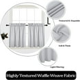 thumbnail image 3 of 2 Pcs Waffle Weave Fabric Tier Curtain, Rod Pocket Waterproof Small Curtain, 3 of 7