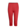 thumbnail image 5 of GEWSEY Women's Lightweight Soft Capri Leggings Crop Leggings 3/4 Stretch Yoga Pants (Red, M), 5 of 6