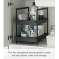 thumbnail image 2 of Yamazaki Home Under-Sink Rack with Pull-Out Shelf, Black, Steel, Adjustable Tiers, 2 of 7