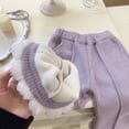 thumbnail image 4 of Traje de dos piezas de otoño e invierno para niñas, nuevo estilo coreano, cárdigan de moda para bebés, suéter de punto, abrigo, pantalones con forro polar, 4 of 5