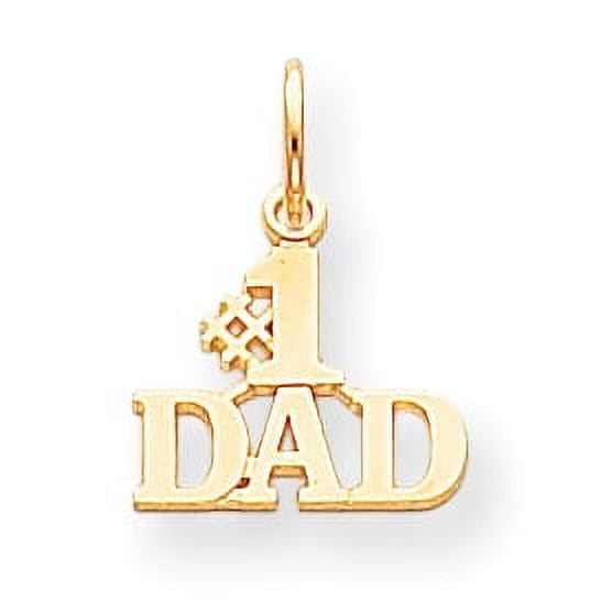 Solid 10k Yellow Gold Polished #1 Dad Pendant