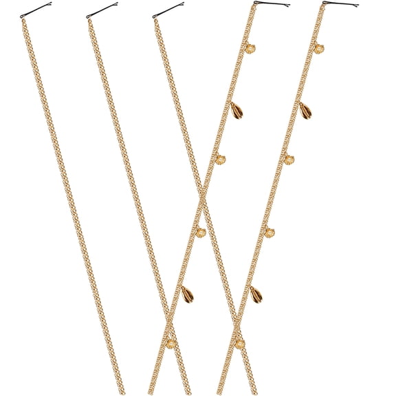 FRCOLOR 5 Pcs Alloy Hair Chain Tassel Rhinestone Grips Toppers