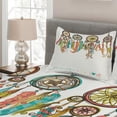 thumbnail image 2 of Ambesonne Prehistoric Quilted Coverlet 3 Pcs, Boho Dreamcatchers, King Size, Multicolor, 2 of 3