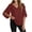 Wine, variant on Kezqiaxn 3/4 Sleeve Tops for Women V-Neck Ruffled Casual Loose Shirts Summer Business Dressy Work Blouses