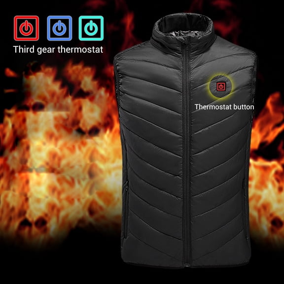Winter USB Electric Heated Vest Heating Warmer Jacket Jacket Thermal Clothes Electric Waistcoat Body Heated Warm for Warmth, Outdoor Work, Ski, Hiking for Men Women