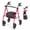 Red, variant on ELLEGNT Foldable Rollator Walker with Seat for Seniors, Lightweight Portable Wheeled Rollator with Storage Basket, 8" Big Wheels and Height Adjustable Handles, Red