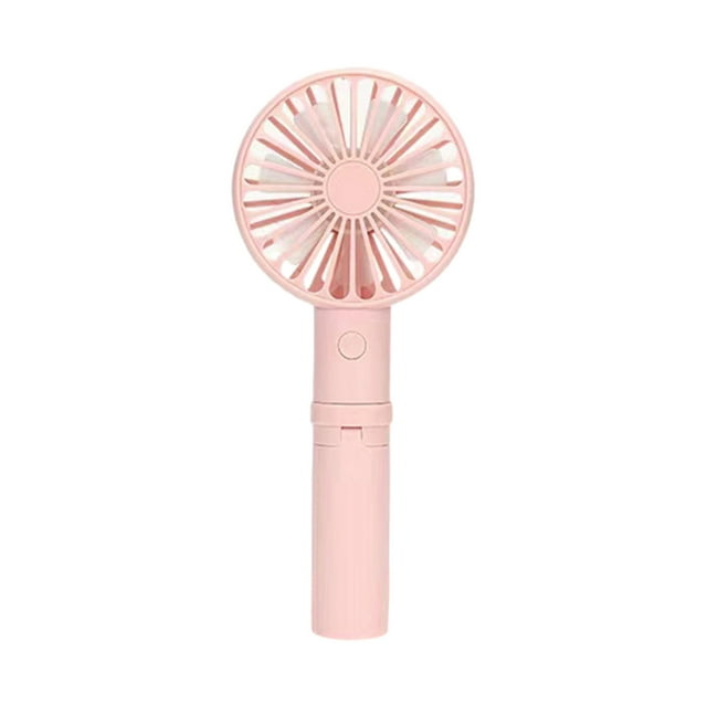 Pink Three Wind Levels Handheld Fan Usb Rechargeable Folding Tripod Stand 7.48X3.14X1.69 Inch With Night Light Portable Low Noise Mini Compact For Travel