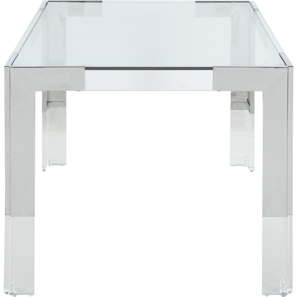 Meridian Furniture Casper Chrome Stainless Steel and Acrylic Dining Table