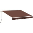 thumbnail image 2 of Outsunny 12' x 8' Retractable Awning Patio Awnings Sun Shade Shelter with Manual Crank Handle, 280g/mÂ² UV & Water-Resistant Fabric and Aluminum Frame for Deck, Balcony, Yard, Brown, 2 of 9