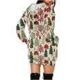 thumbnail image 5 of JURANMO Womens Mid Length Dress Merry Christmas Vintage Print Long Sleeve Dress Casual Loose Fit Sweatshirt Dresses with Pockets Today's Deals C-Brown#Christmas Vintage Printed S, 5 of 5