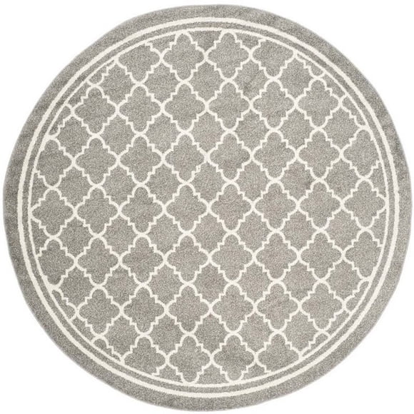 Kingfisher Lane Dark Gray Indoor Outdoor Rug - Round 5'