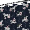 thumbnail image 3 of Blue Cartoon Unicorn Flower Pattern Shower Curtain 84"x72" ,Bathroom Decorative Shower Curtains Set with 12 Hooks,Modern Waterproof Washable Shower Curtain, 3 of 6