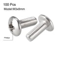 thumbnail image 2 of Tornillos de máquina Unique Bargains, tornillo Phillips M3x8mm, acero inoxidable 304, fijaciones 100Pcs, 2 of 3