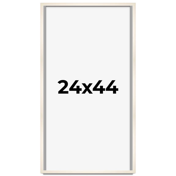 24x44 Shadow Box Cream of Wheat White Washed Display Frame | 0.875 Inches Deep Solid Wood Shadowbox