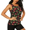 thumbnail image 2 of Bixox Women's Sweet Red Cherry Printed Sleeveless Fitness Workout Running Quick-Dry Tank Top, 2 of 5