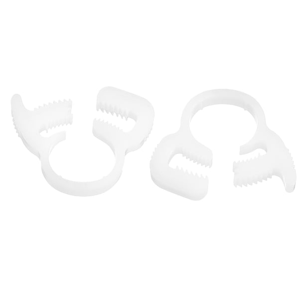 Uxcell 2 Pack Plástico 7.6-8.5 mm Abrazaderas de Manguera Ajustables de Doble Clip, Blanco