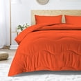 thumbnail image 2 of DNG Creations 3 Piece Wavy Stitching Comforter Solid Orange Colour 550 GSM Super Soft 100% Egyptian Cotton With 6 Corner Tabs ( Oversized King - Size ), 2 of 6