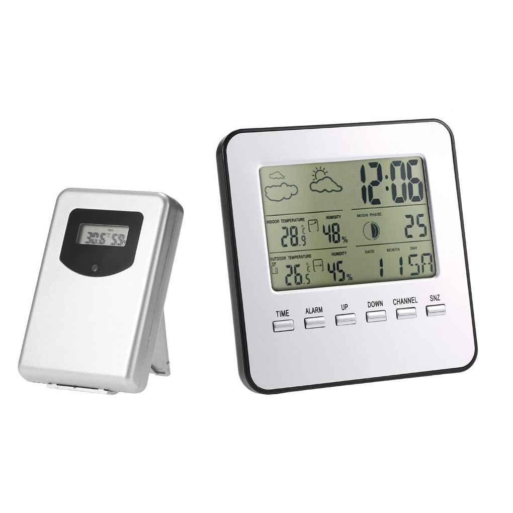 Digital Hygrometer LCD Indoor Weather Forecast Clock Thermometer Humidity Meter