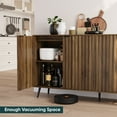 thumbnail image 3 of Semiocthome Sideboard Storage Cabinet with 4 Fluted Doors and 2 Shelves, Kitchen, Dining Room, Walnut, 3 of 9