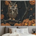 thumbnail image 2 of Orinice Owl Pumpkins Spooky Tapestry Wall Hanging Unique Style Graphic Tapestries Home Wall Decor Art for Living Room Bedroom Apartment Farmhouse Dorm 50x40inch, 2 of 6