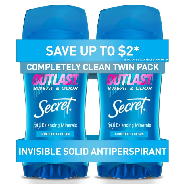 Desodorante antitranspirante Secret Outlast para mujer, 75 ml (paquete de 2)