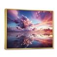thumbnail image 2 of Designart "Transcendent Twilight in Peach Sky Photo" Nautical & Beach Floater Framed Wall Art Living Room, 2 of 7