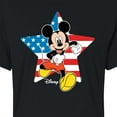 thumbnail image 3 of Disney - Americana - Mickey USA Flag Star - Juniors Cropped Cotton Blend T-Shirt, 3 of 5