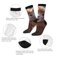 thumbnail image 3 of Vsdgher Fluffy Alpaca Mountain Meadow Crew Socks for Men & Women, Breathable Casual Athletic Ankle Socks, 3 of 6