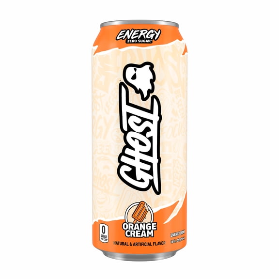 GHOST® ENERGY Zero Sugars Energy Drink, Orange Cream, 200mg Natural Caffeine, 16 fl oz Can