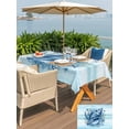 thumbnail image 5 of Outdoor Tablecloth with Umbrella Hole for Patio/Picnic/Party/Camping, Summer Ocean Waterproof Table Cloth Rectangle Table Cover Washable, Nautical Coastal Conch Starfish Coral Ombre Blue (54"x 80"), 5 of 8