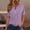 Purple, variant on Womens Tops Plus Size V-neck Button Short Sleeve Solid Color Loose Blouses Purple XL