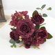 thumbnail image 1 of Ramo de peonías artificiales de seda LYCAQL, 1 manojo de flores a granel para decoración del hogar, bodas, fiestas, centros de mesa para recepción de boda, rosas, flores de seda, ramo atado a mano, 1 of 8