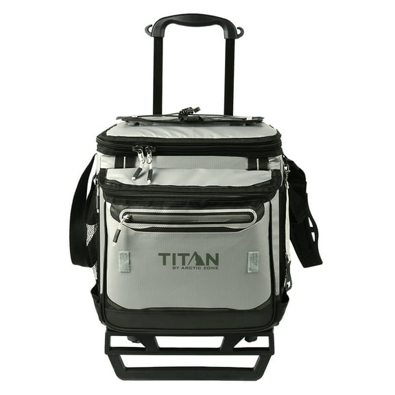 Titan by Arctic Zone 60 Can Collapsible Rolling Cooler, Seagrass