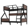 thumbnail image 6 of Bellemave Twin over Full Bunk Bed, Heavy Duty Metal Bunk Bed Frame for Space Saving and Noise Free Use, with Storage Shelves & Lighting for Modern Living Spaces, Black, 6 of 10