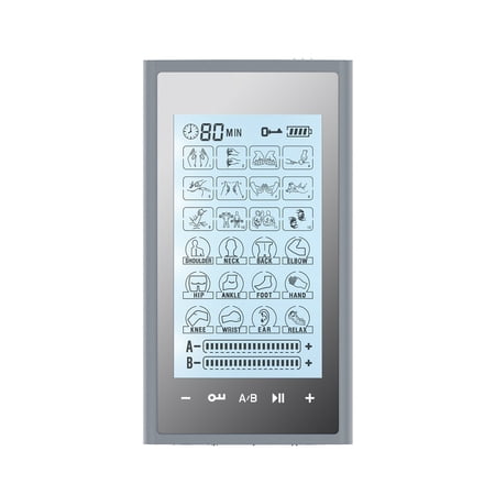 HealthmateForever T24AB2 Touch Screen TENS Unit & Muscle Stimulator (Silver on Silver)