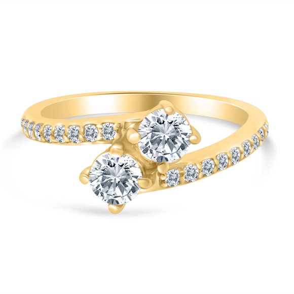 1.00ctw Diamond Two Stone Engagement Ring in 14k Yellow Gold