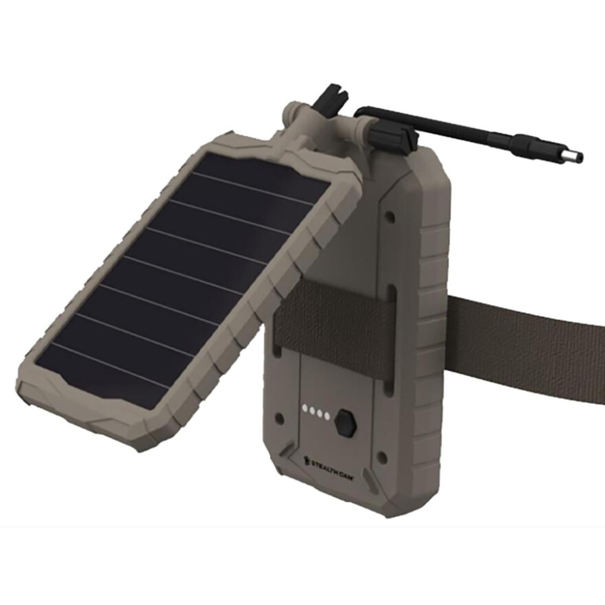 Stealth Cam Solar Battery Pack, 5,000 mAh Li-ion, 12V Solar Panel, Trail Camera Accessory, 10.95"
