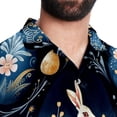 thumbnail image 5 of Easter Men's Short Sleeve Casual Printed Button Down Beach Shirt Summer Unisex Top, 5 of 6