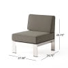 thumbnail image 4 of GDF Studio Crested Bay Outdoor Aluminum 11 Seater Sectional Sofa Set with Ottoman, Silver and Khaki, 4 of 13