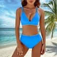 thumbnail image 2 of XIYON Bikini Sets For Women V Neck High Waisted Swimsuits Two Piece Bathing Suit Beach Vacation Clothes, 2 of 5
