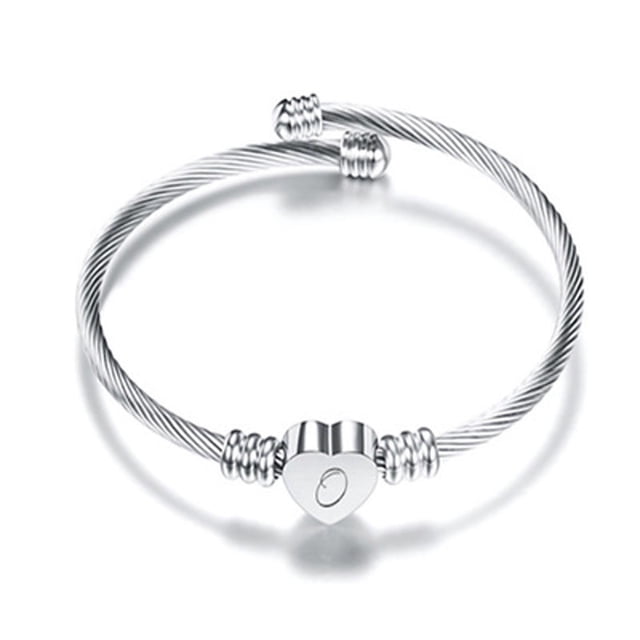 Jusqu'à 65% de Rabais 26 Lettres Bracelet en Fil d'Acier Inoxydable en Forme de Coeur Collier Bagues Boucle d'Oreille Jewelry sur l'Autorisation