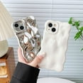 thumbnail image 3 of Water Ripple Wave Meteorite Bubble Pattern Chrome Plating Electroplated Candy Color Soft Compatible with iPhone Case (Green,iPhone 12), 3 of 7
